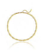 E.B.belle Gold Plated Waterproof Braided Herringbone Chain Necklace Bracelets Set Wholesale Stainless Steel Jewelry For Women Mira dora